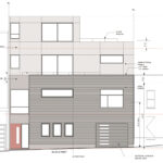 Architectural elevation of the new single-family home at 1 Helen Street, Nob Hill, San Francisco, designed by William Pashelinsky showcasing modern facade and rooftop decks