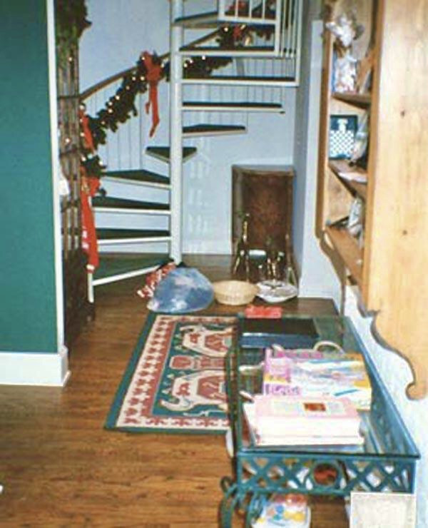Spiral staircase inside 749 15th Street Boulder Colorado, a feature from the original Ramsey home