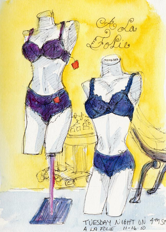 Mannequin Display at A La Folie Lingerie Shop, 4th Street Berkeley