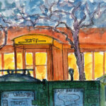 Zut Restaurant Mural Featuring Zut the Dog, 4th Street Berkeley