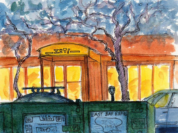 Zut Restaurant Mural Featuring Zut the Dog, 4th Street Berkeley