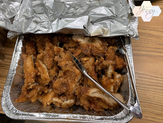 Savory garlic chicken dish, a popular choice at Fort Street Cafe in Honolulu