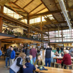 A bustling crowd enjoying food and drinks at Union Street Market in Fort Wayne