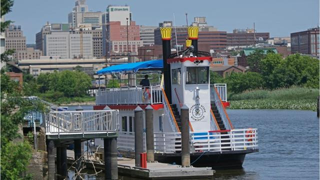 Riverboat Queen cruising on the Christina River near Wilmington's 600 block of Justison Street.