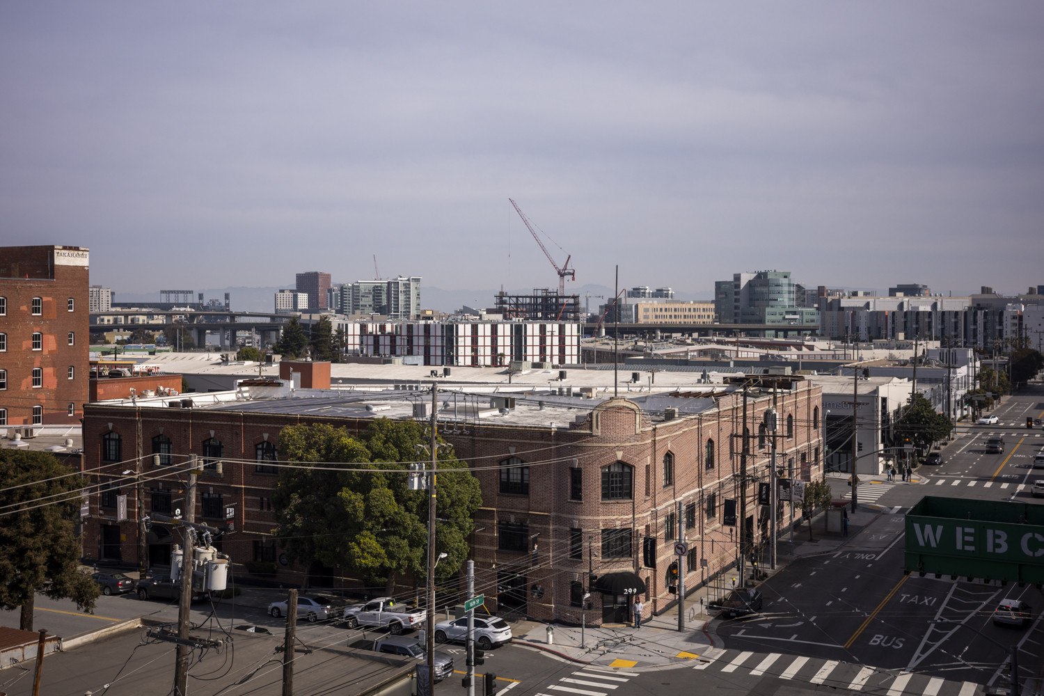 Cityscape view towards 1450 Owens Street and Mission Rock from 300 Kansas Street