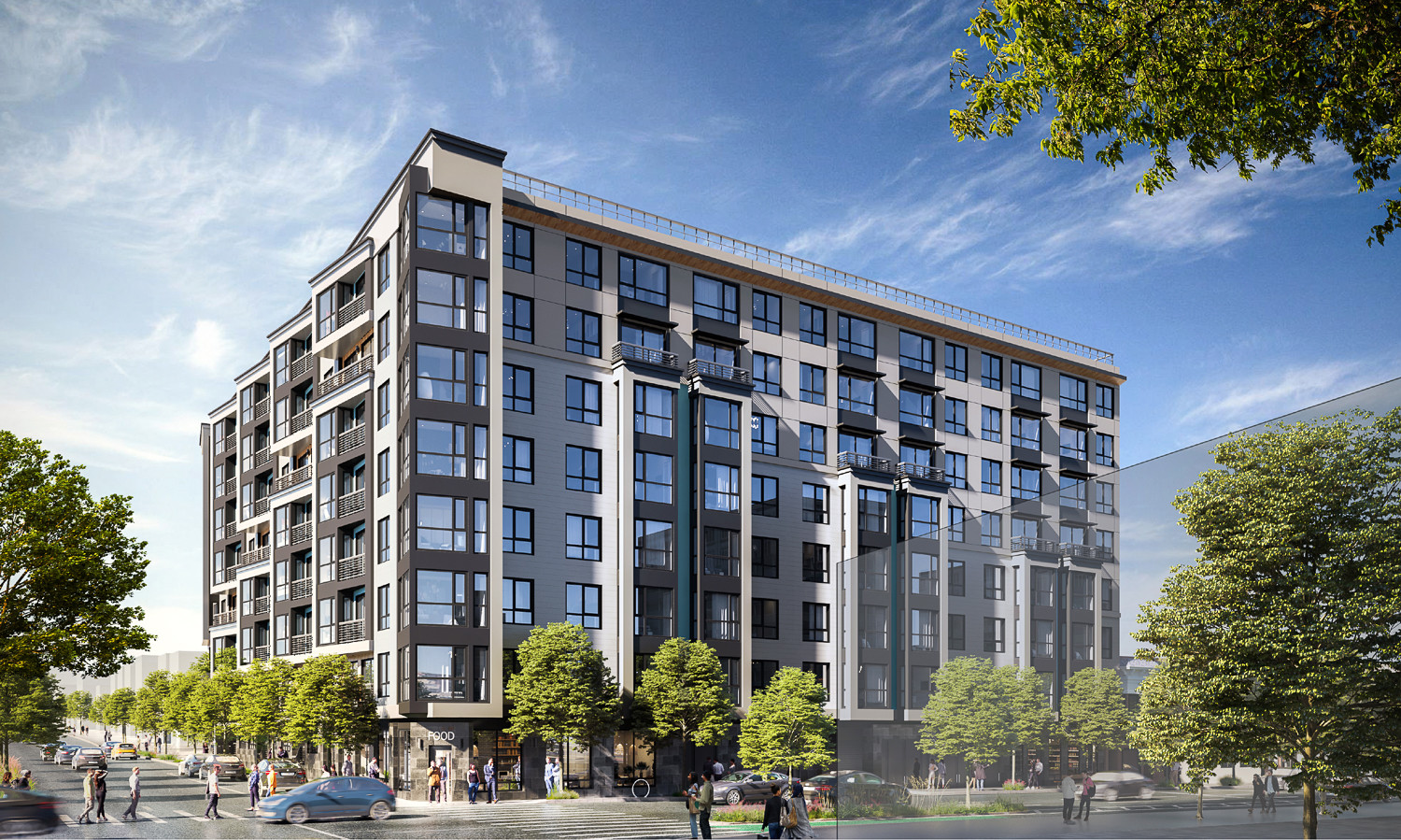 Architectural rendering of the 400 Divisadero Street apartment building in San Francisco, designed by BDE Architecture