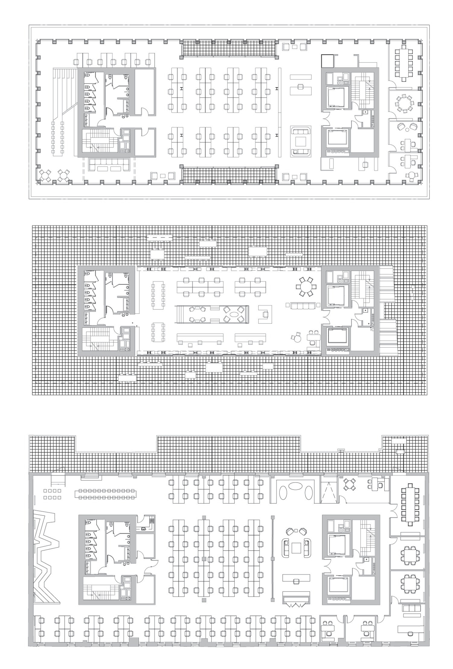 Floor plan of level 5 at 520 West 20th Street, New York, showing the glass-enclosed volume and wraparound landscaped terrace connecting the old and new structures.