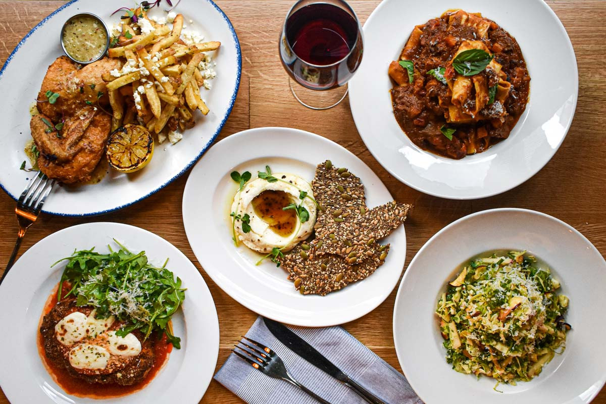 Delicious food dishes at Beatrix Restaurant, 519 N Clark St, Chicago IL.  Enjoy comfort food with a healthy twist at Beatrix River North.