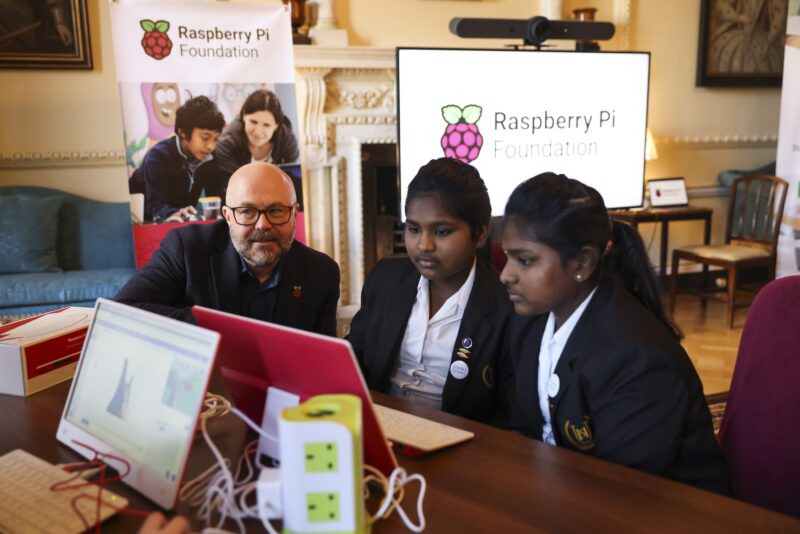 Young learners engage in a Code Club session at Number 10 Downing Street, highlighting the importance of technology education.