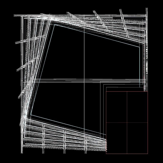 Construction progress of the building's unique shape