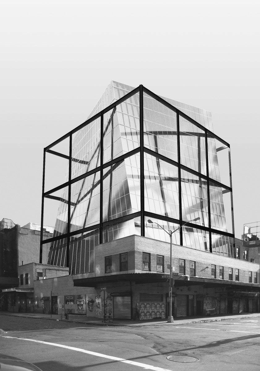 Angle view during construction highlighting structural elements