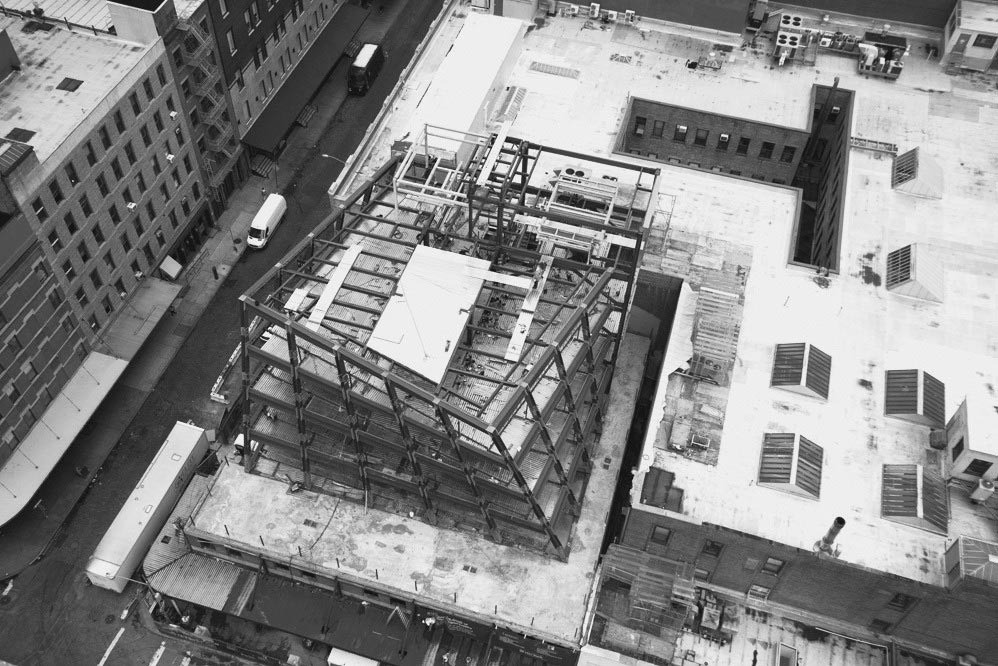 Construction progress at 837 Washington Street