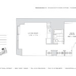Living room interior of Unit 8M at 37 Wall Street apartment building in Financial District Manhattan