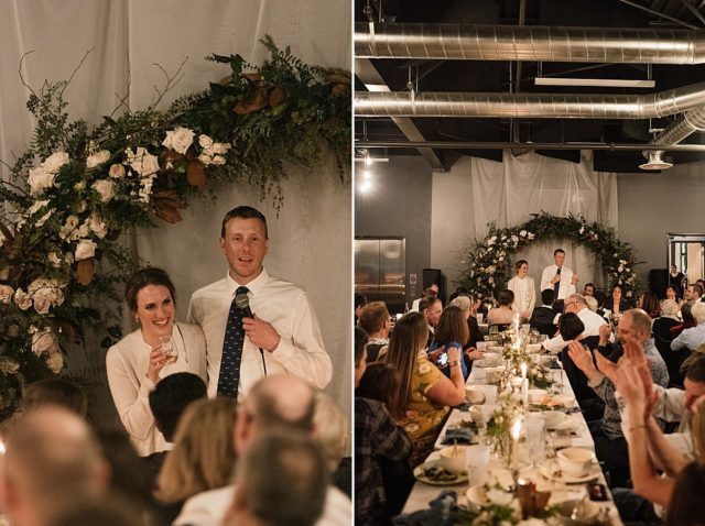Alaska wedding photographer capturing first dance at King Street Brewing in Anchorage