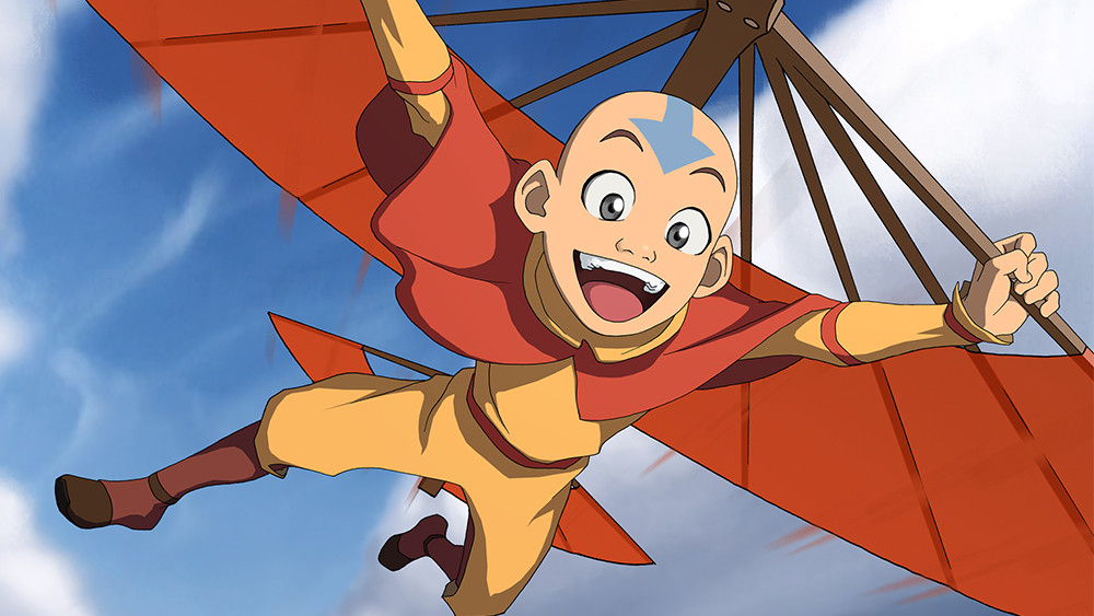 Avatar The Last Airbender characters in an animated scene, promoting the new sequel series 'Seven Havens'.