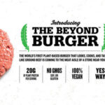 Close-up of a Beyond Burger at State Street Brats in Madison, a vegetarian and gluten-free option.
