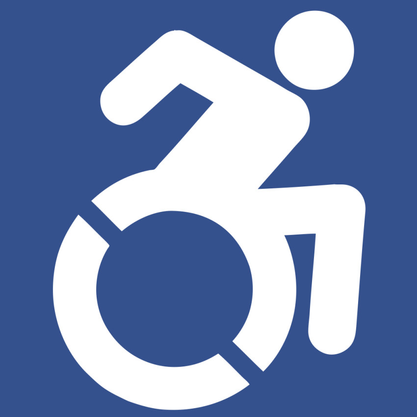 Blue informational icon for accessible parking in Santa Fe