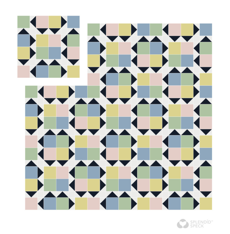 Image of the completed Bradley Street quilt top