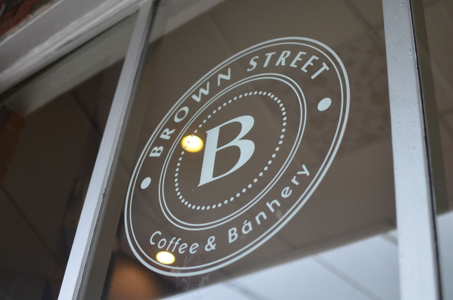 Cups of coffee at Brown Street Coffee shop