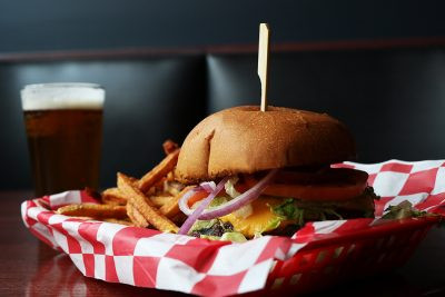 Bottom Lounge Delicious Burger with Cooper Cheese Sauce
