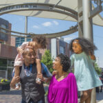 People enjoying Cherry Creek North shopping street Denver