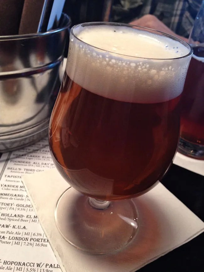 Selection of craft beers on tap at Center Street Tap House Portage Michigan
