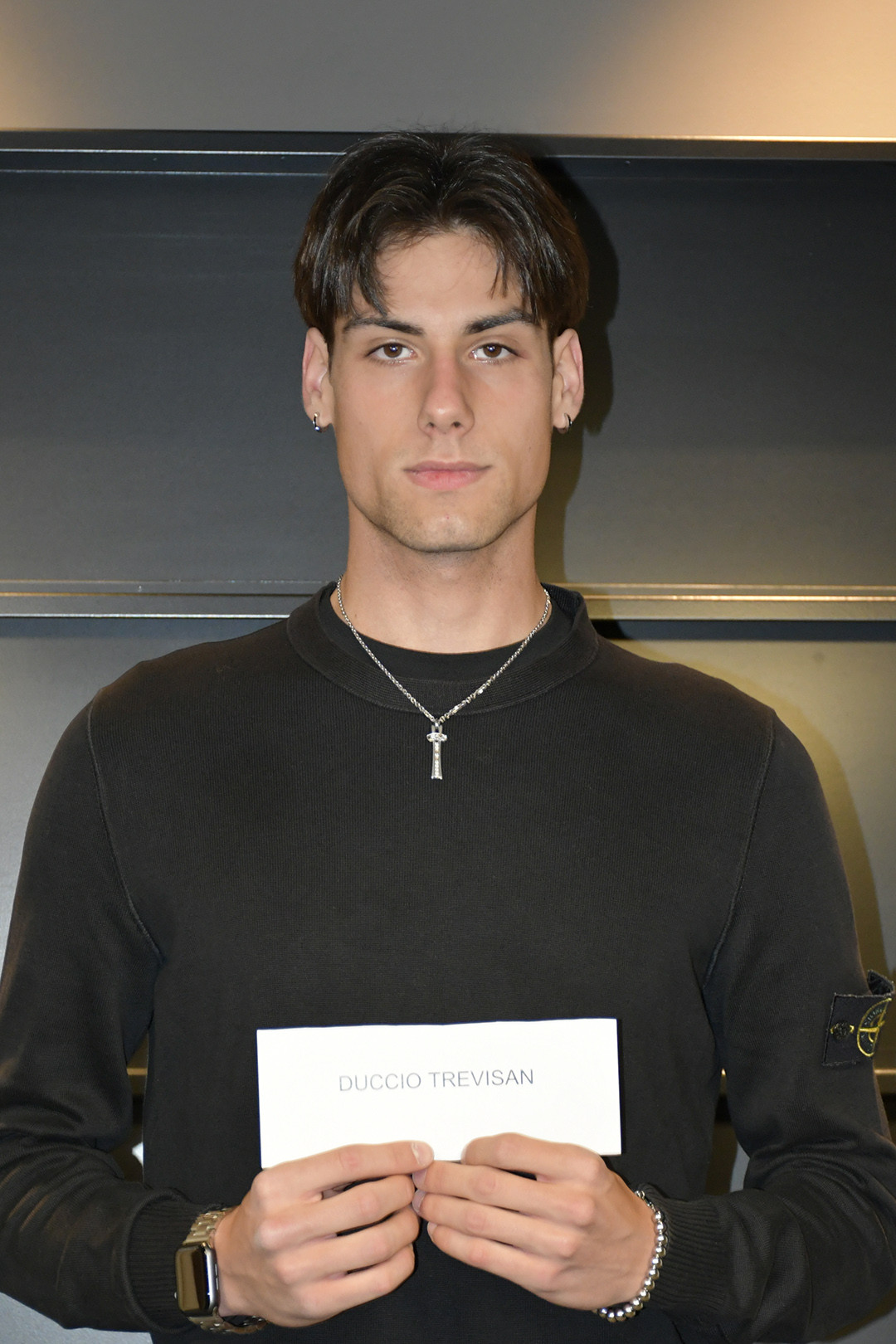 Duccio Trevisan being measured by casting directors
