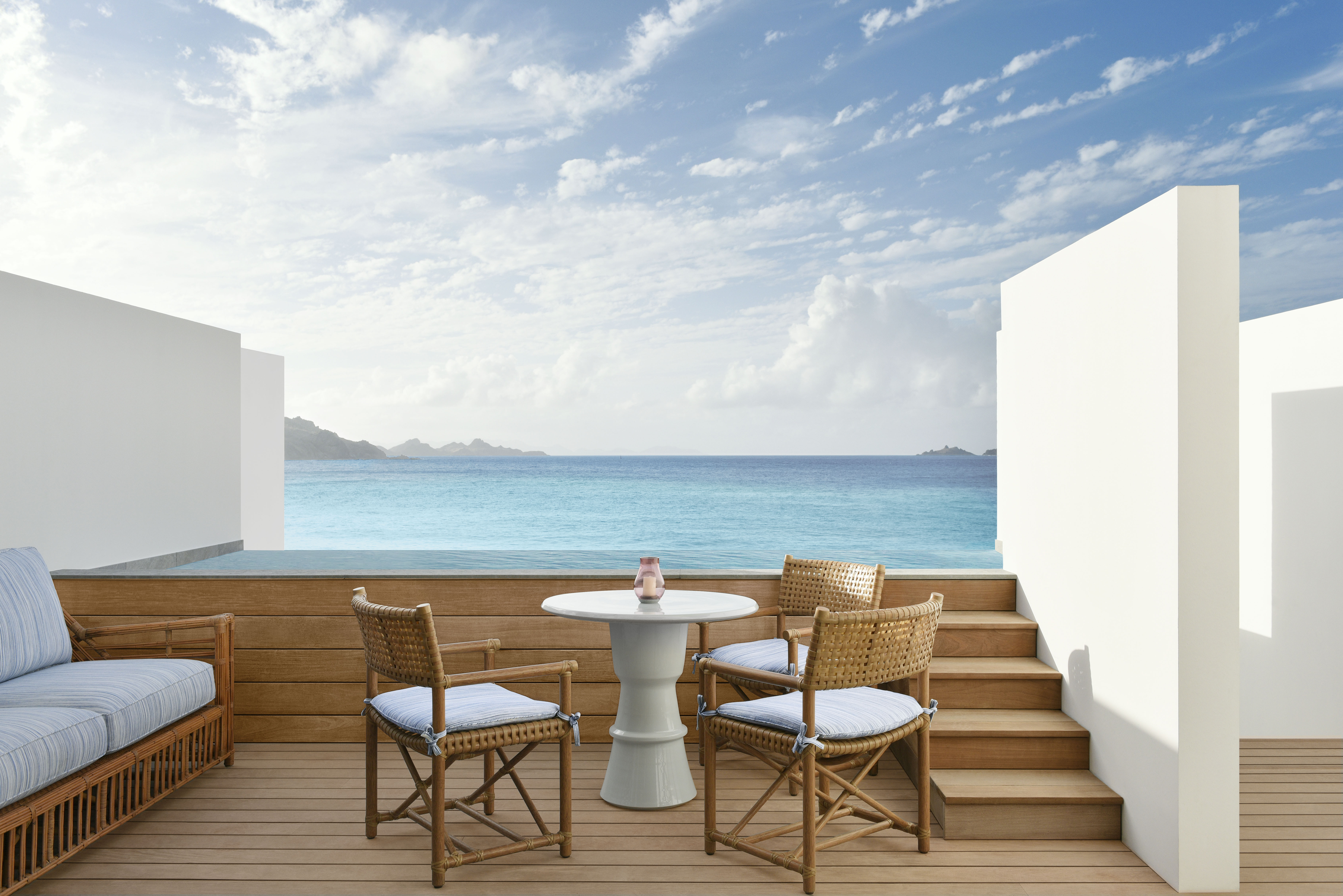 Private Terrace with Ocean View at Cheval Blanc St Barth Luxury Hotel