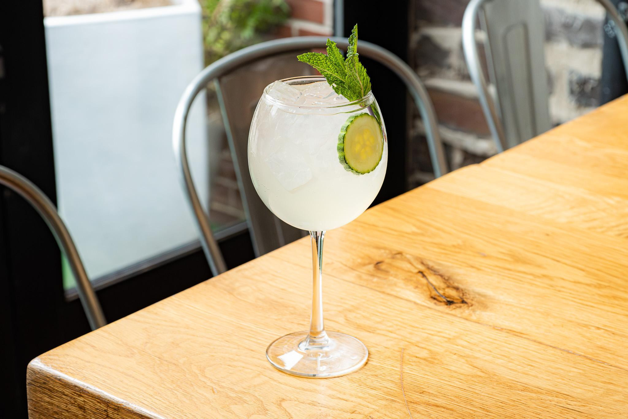 Cucumber Gin and Tonic Cocktail