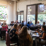 Fairway Market 74th Street Cafe dining area, showcasing a welcoming and bright atmosphere for Upper West Side diners.