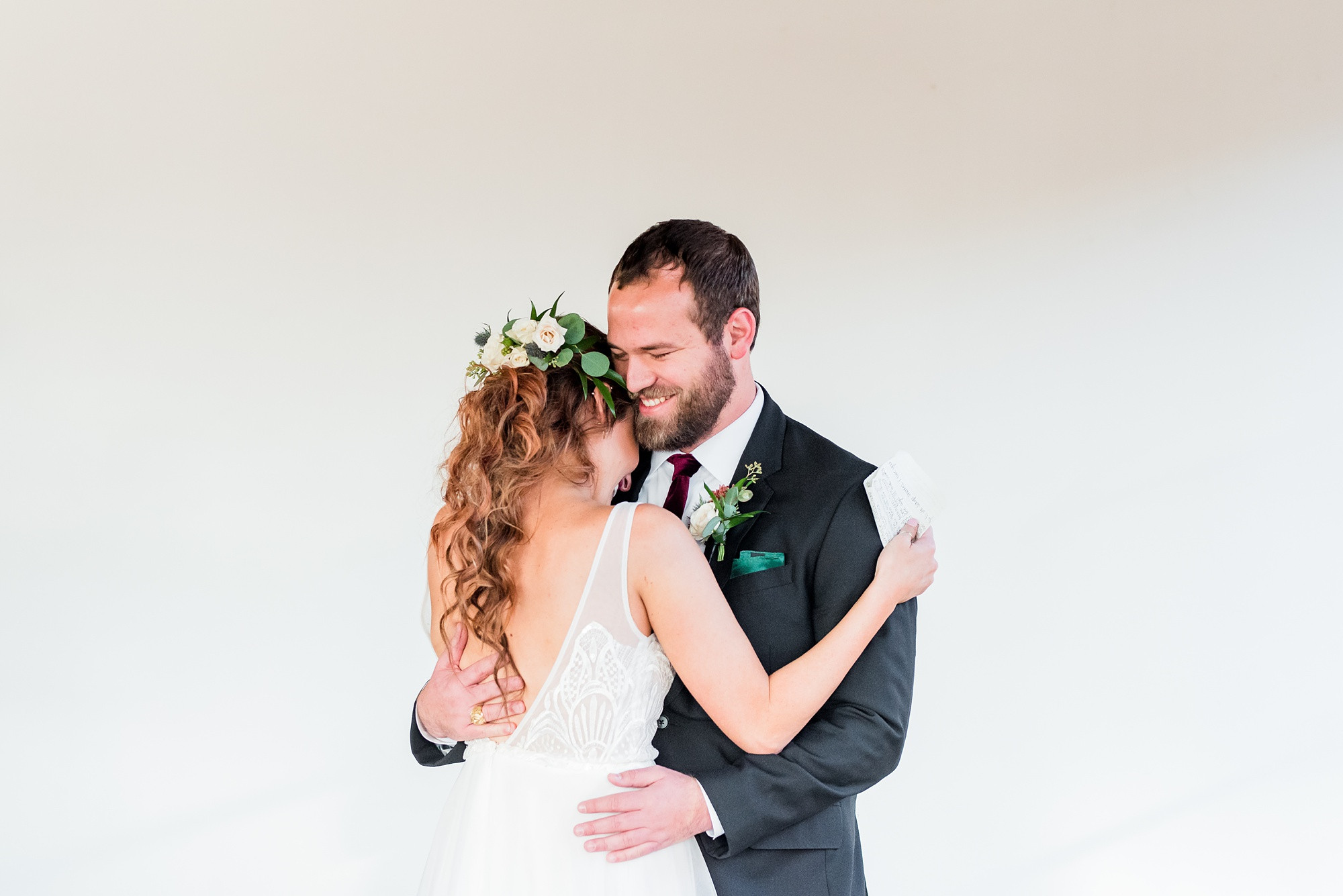 Emotional Groom Seeing Bride Walk Down Aisle at Hickory Street Annex Wedding