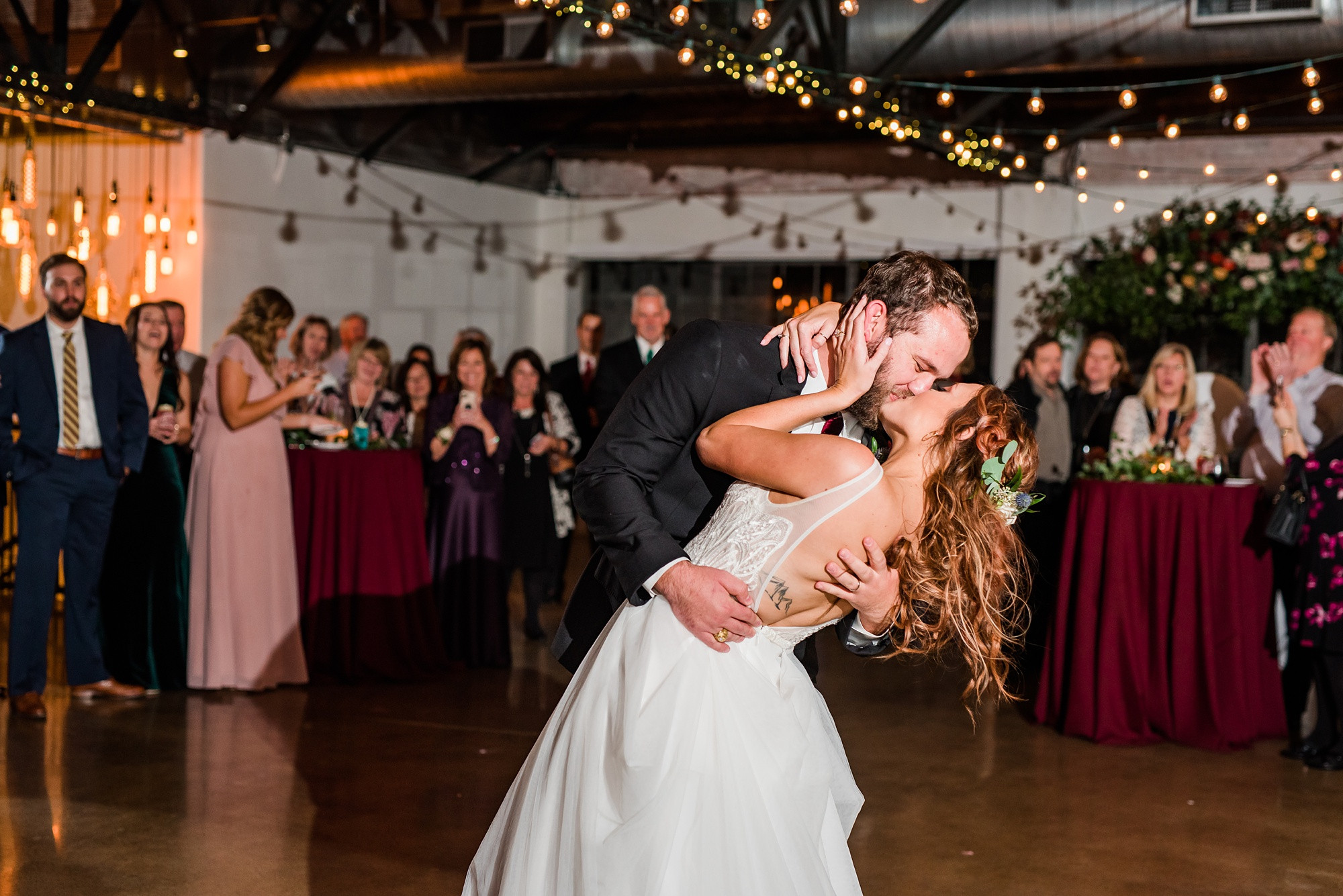 Wedding Lighting and Dance Floor at Hickory Street Annex Reception