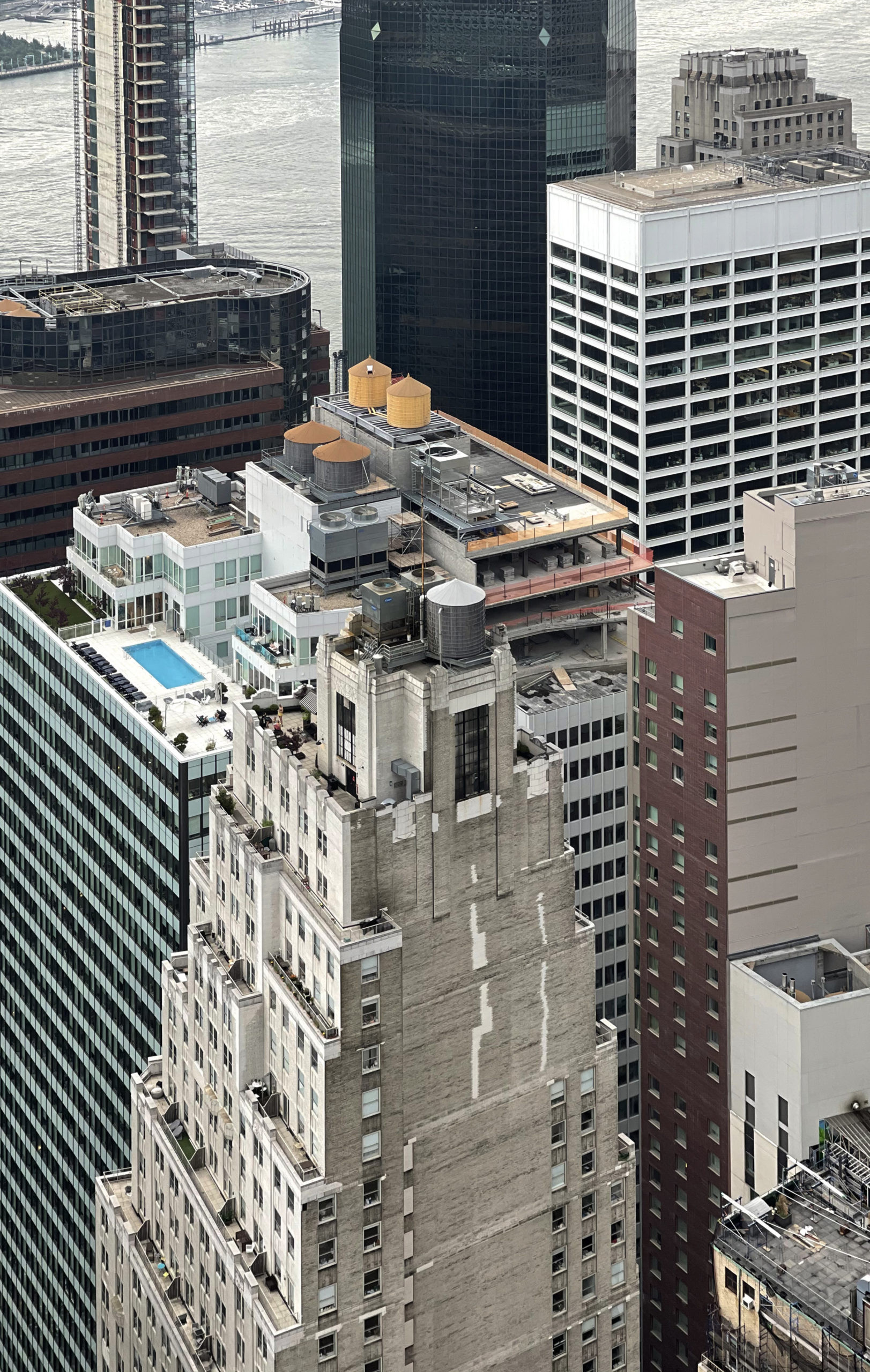 Construction progress at 160 Water Street NY NY, showing steel framework and brick materials for the residential conversion project.