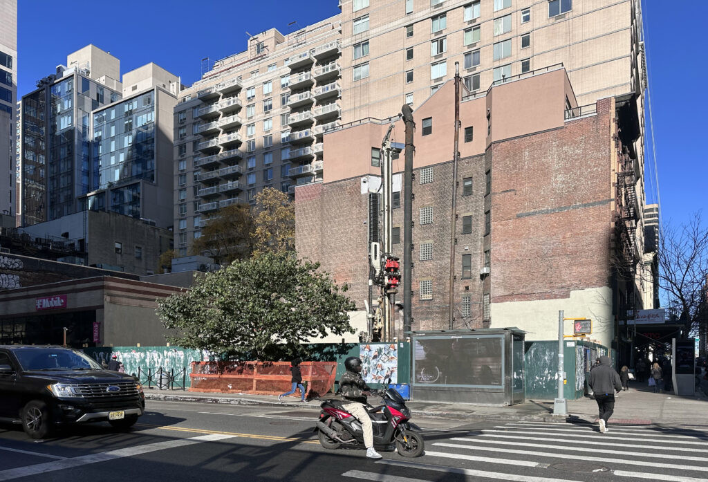 Rendering of the 17-story residential building at 171-179 East 86th Street, Upper East Side showcasing beige paneling and terraces
