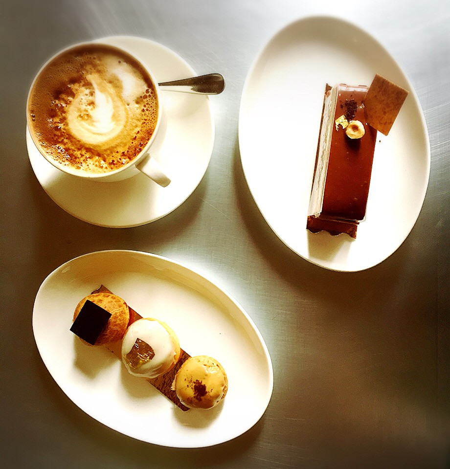Lafayette Grand Cafe Selection of Petit Choux and Cascara Slice