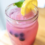 A refreshing Blueberry Mint Lemonade at Side Street Café in Bar Harbor Maine