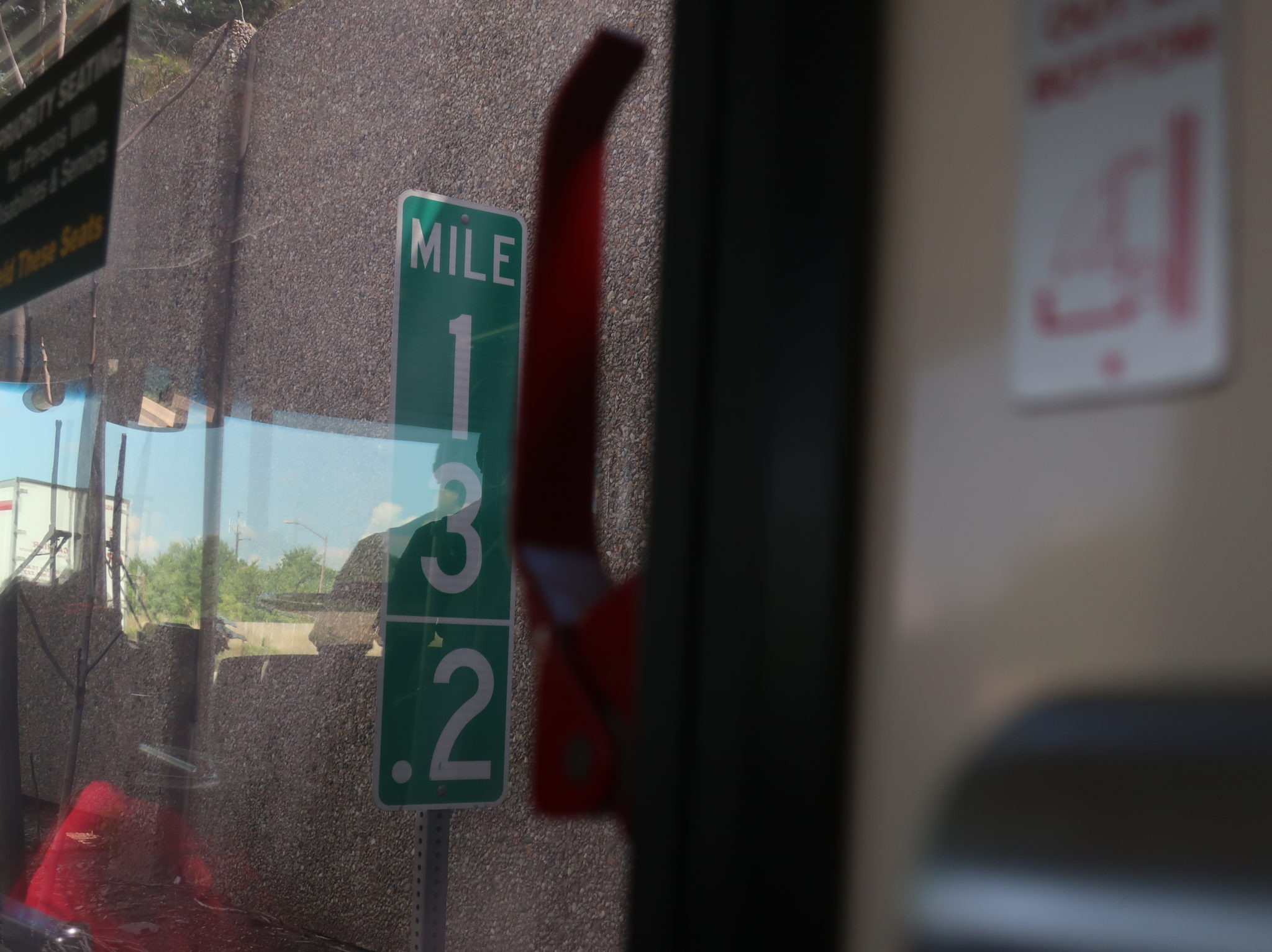 Bus breakdown on the shoulder of I-476 during the Route 123 trip
