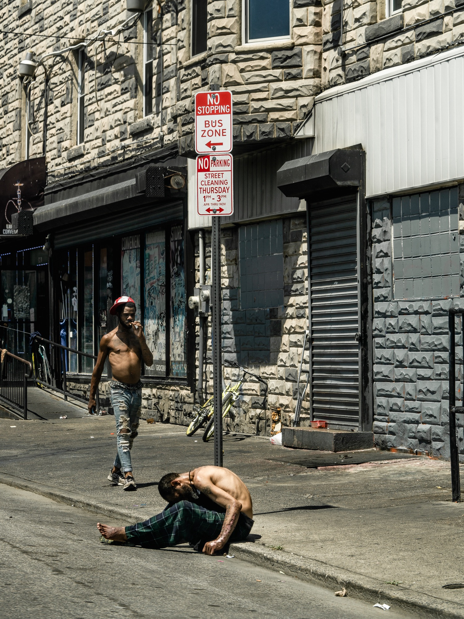 A poignant street scene on Somerset Street near Kensington Avenue, Philadelphia, essential for conveying the true message of Kensington to a wider audience.