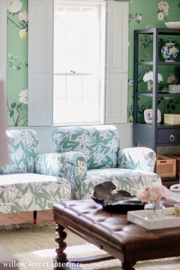 Another bedroom view featuring a different furniture arrangement and textile choices, highlighting the personalized design approach Willow Street Interiors takes for each space within the home.