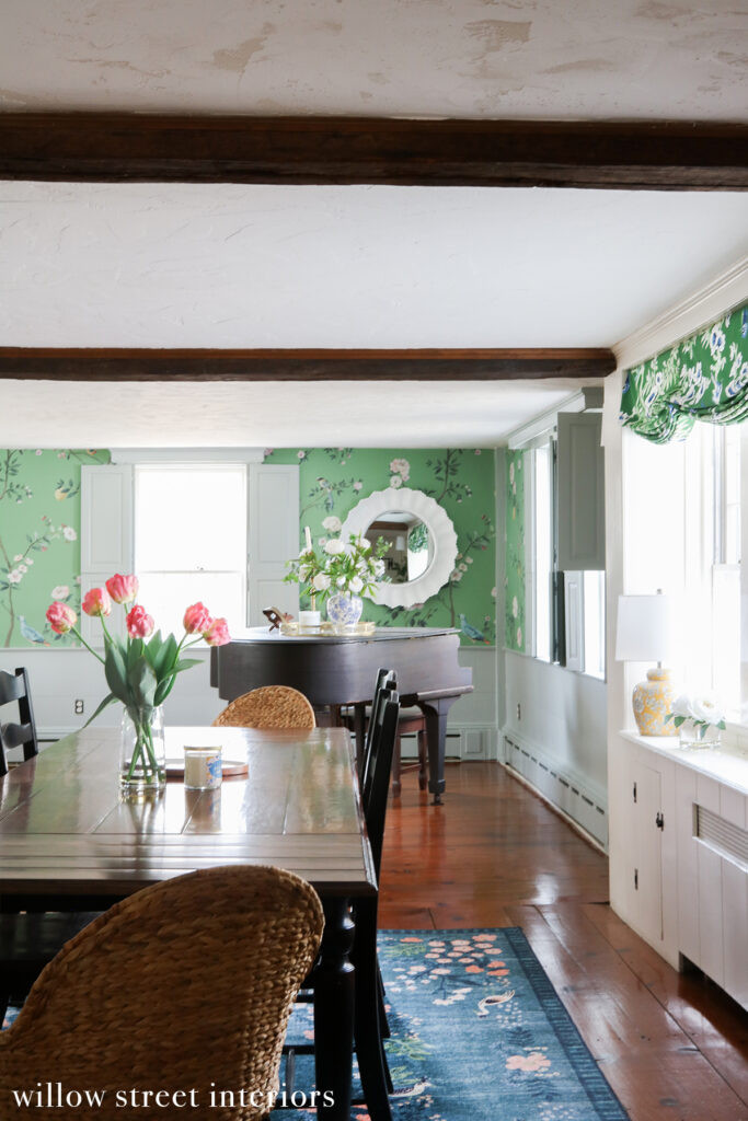 A kitchen countertop detail with decorative accessories and kitchenware, highlighting the stylish and organized kitchen design by Willow Street Interiors, focusing on both aesthetics and practicality.