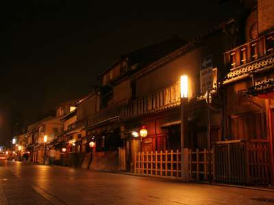 Nighttime on Hanamikoji Street