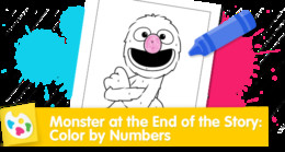 Color by Number Monster Sesame Street coloring page from Monster at the End of the Story.