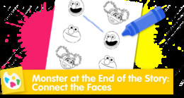 Connect The Faces Sesame Street coloring activity from Monster at the End of the Story.
