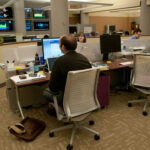 Interior of 33 Thomas Street NYC, showing security research center equipment