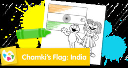 Chamki's Flag of India Sesame Street coloring page.
