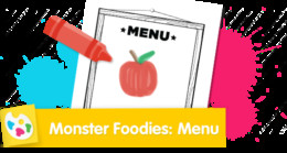 Monster Foodie Truck Menu Sesame Street coloring activity sheet.
