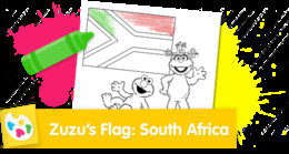Zuzu's Flag of South Africa Sesame Street coloring page.