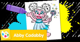 Abby Cadabby Sesame Street character coloring page.