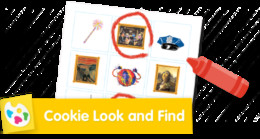 Cookie Look and Find Sesame Street activity page.