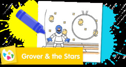 Grover in Space Sesame Street coloring page for imagination.